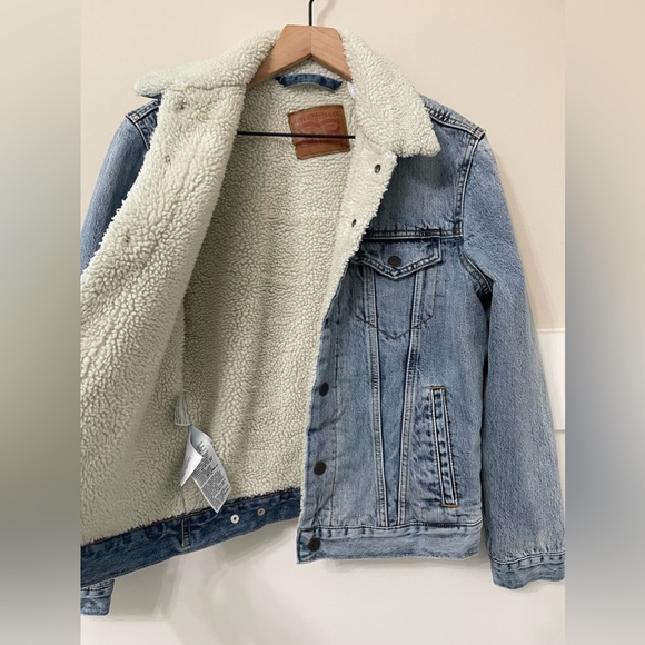 Signature by Levi Strauss Sherpa Light Denim Jean Jacket Size Small - Picture 8 of 11